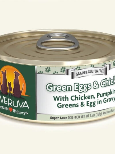 Weruva Dog Green Eggs and Chicken with Chicken; Pumpkin; Greens and Egg in Gravy 5.5oz. (Case of 24)