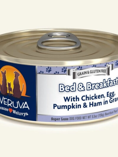 Weruva Dog Bed And Breakfast With Chicken; Egg; Pumpkin And Ham In Gravy 5.5oz. (Case of 24)