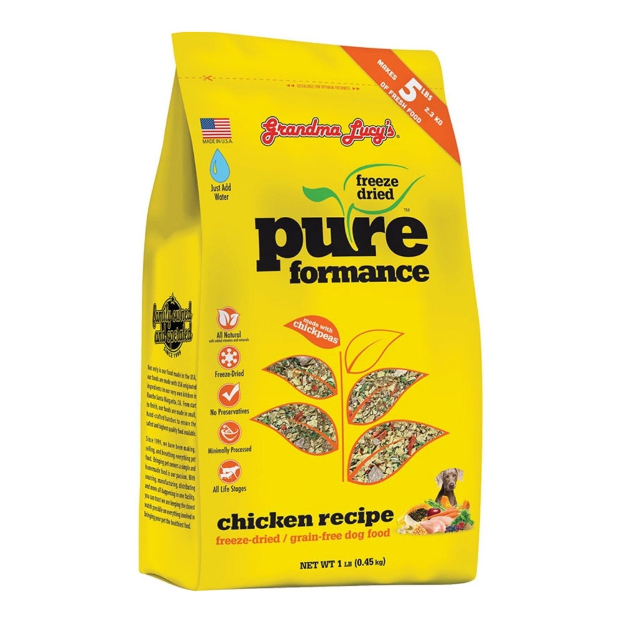 Grandma Lucys Dog Freeze-Dried Pure Grain Free Chicken 1Lb