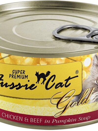 Fussie Cat Gold Chicken Beef Pumpkin soup 2.82oz.(Case of 24)