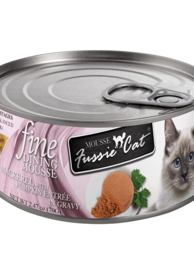 Fussie Cat Fine Dining Mousse Mackerel with Pumpkin 2.47oz. (Case of 24)