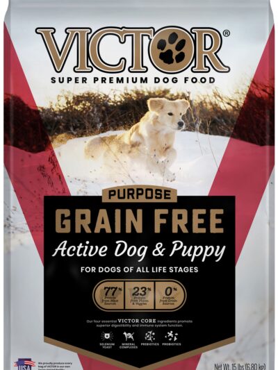 Victor Super Premium Dog Food Purpose Grain Free Active Dog & Puppy Dry Dog Food Beef 15lb