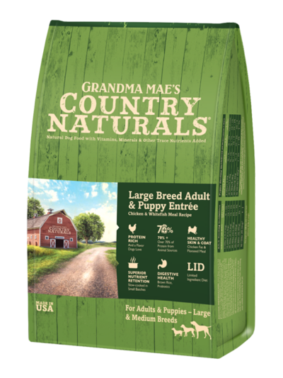 Grandma Mae's Country Naturals Large Breed Adult & Puppy EntrÃ©e Dry Dog Food Chicken & Rice 14lb