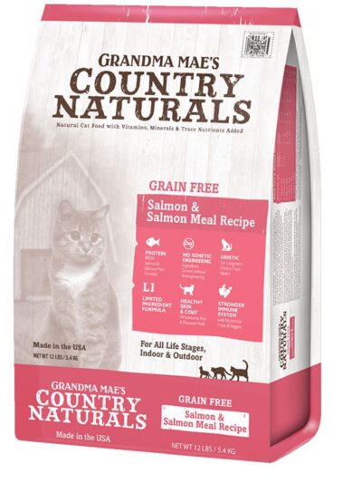 Grandma Mae's Country Naturals Grain Free Dry Cat Food Salmon 12lb