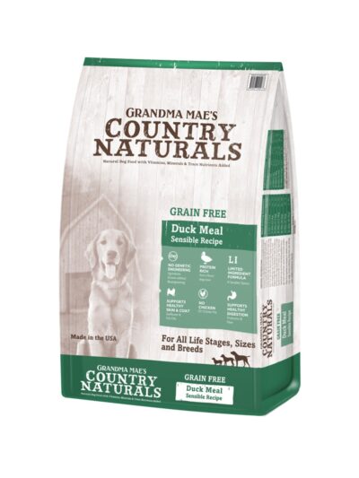 Grandma Mae's Country Naturals Grain Free LID Dry Dog Food Duck Meal Sensible 4lb