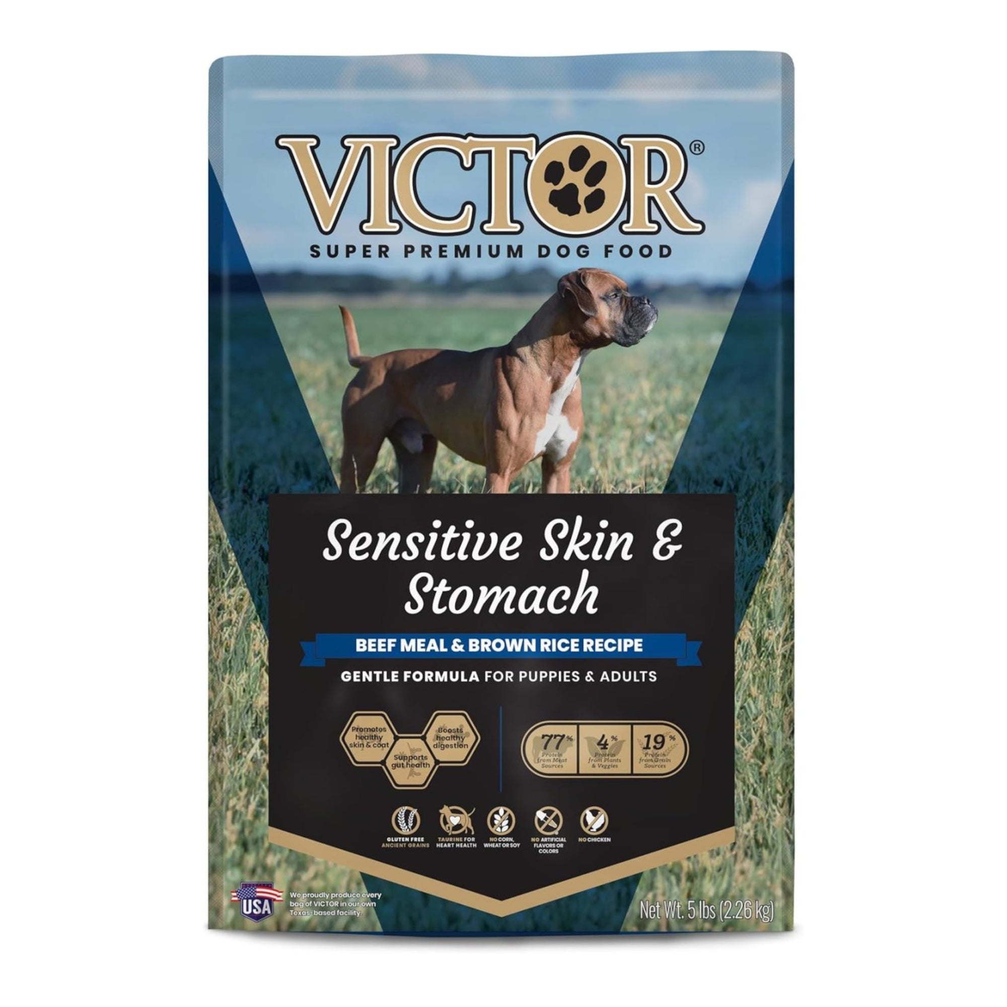 Victor Super Premium Dog Food Sensitive Skin & Stomach Beef & Brown Rice, 1ea/5 lb