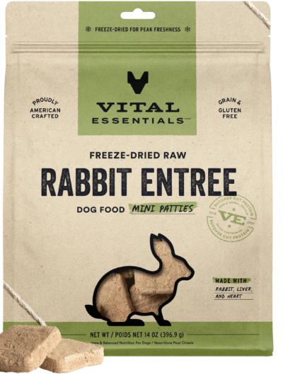 Vital Essentials Dog Freeze-Dried Mini Patties Rabbit 14Oz